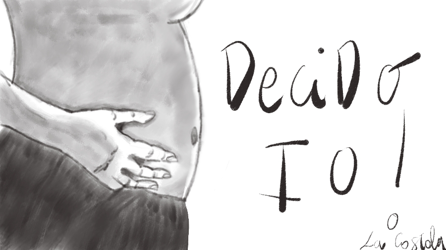 disegno di una pancia in gravidanza con testo decido io